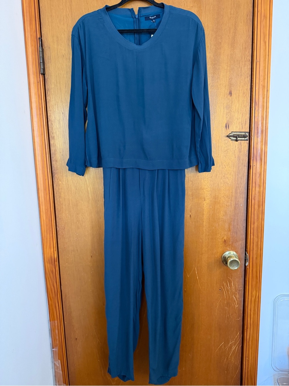 Madewell Teal Long-Sleeve Jumpsuit